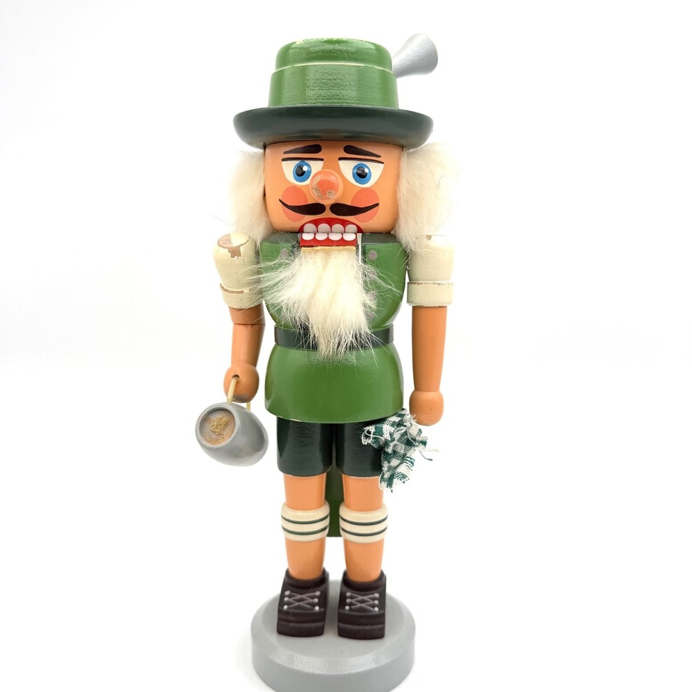 Vintage Original Erzgebirge Nutcracker with Beer Stein 10"